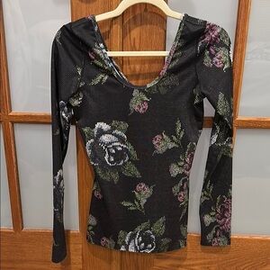 Black and Purple Fitted Bodysuit Top​​​​​